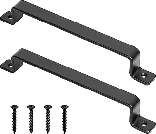 HAOCHEN Robuste Vintage Gusseisen Türgriffe, 2er-Set, schwarz, ideal für Außenbereich, Garage, Kleiderschrank und Innenbereich (230X290MM)
