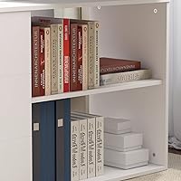 Vista 6 de Homsee Home Office Computer Desk Corner Desk with 3 Drawers and 2 Shelves, 55 Inch Large L-Shaped Study Writing Table with Storage Cabinet - White