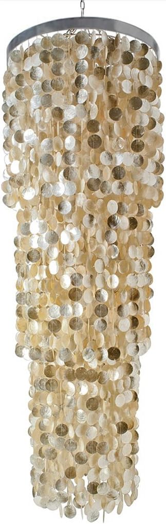 KOUBOO 1050006 King Size Capiz Chandelier, Extra Large, Gold Hue