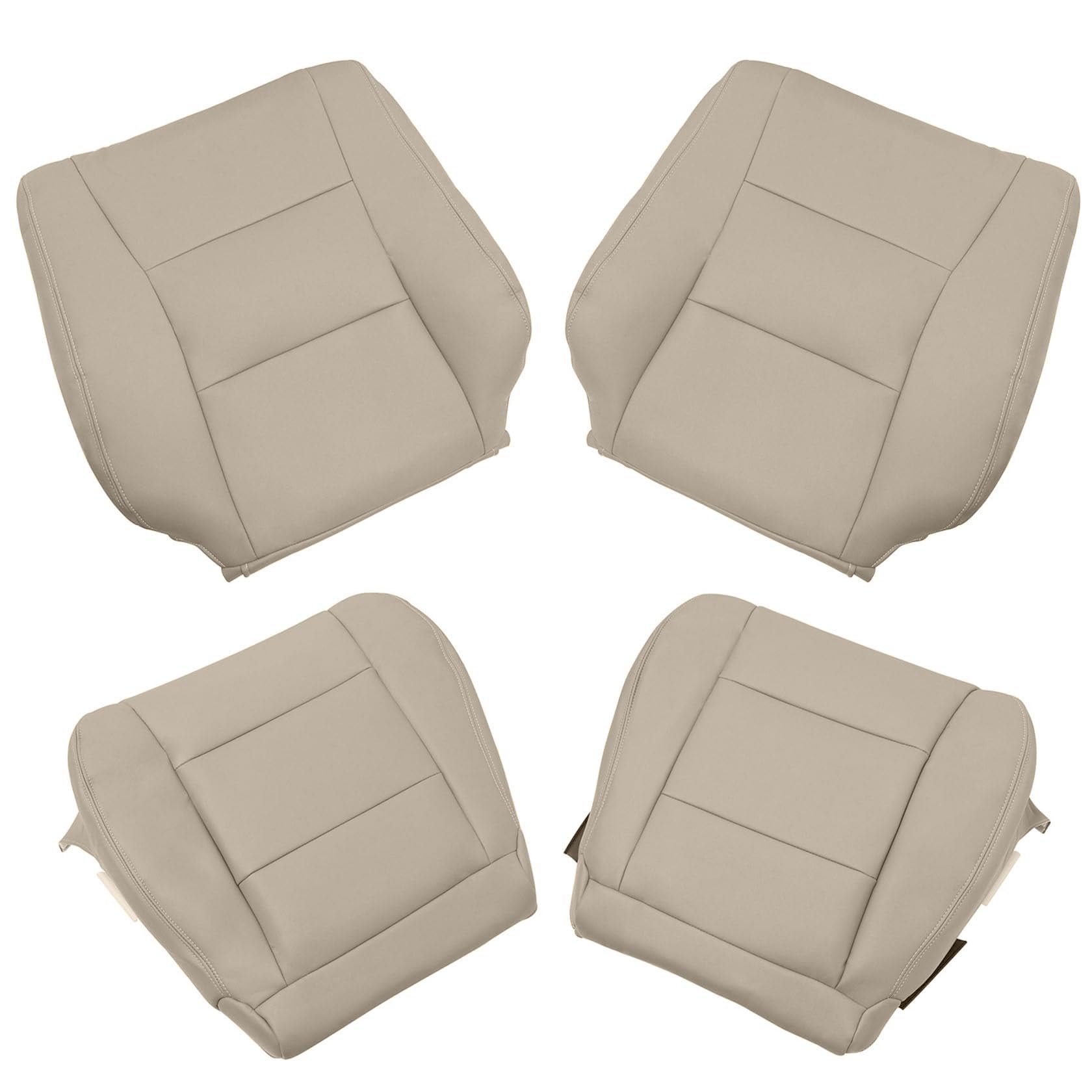 Photo 1 of FZJDSD Ivory Tan Driver & Passenger Bottom & Top Lean Back Leather Seat Covers Compatible with Toyota Land Cruiser 1998 1999 2000 2001 2002 2003 2004 2005 2006 2007