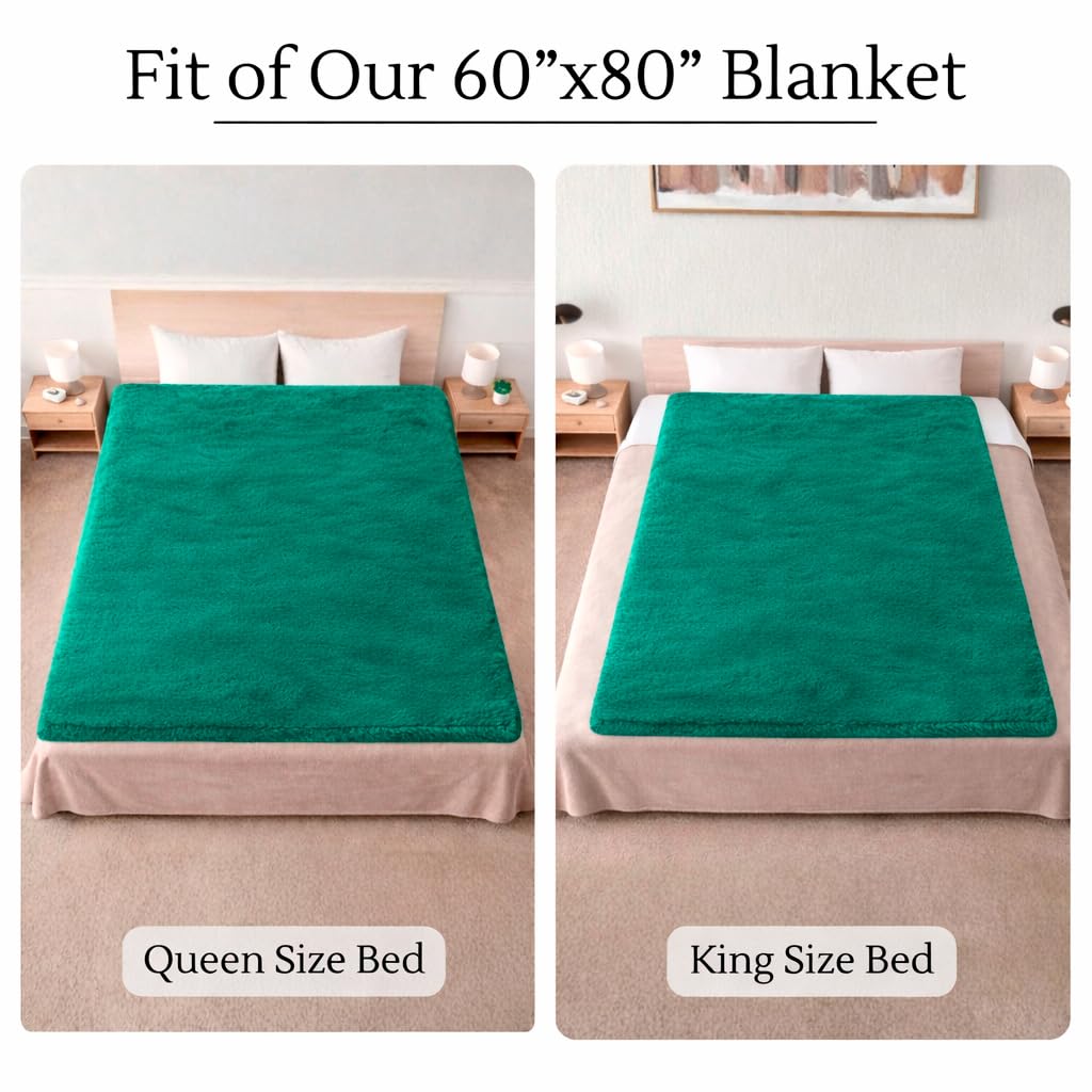 CREW FLX Waterproof Blanket for Bed Intimacy (80"x 60" Queen Size) Reversible Fleece | Sherpa, Love Blanket, Water Proof TPU Stain Proof Couch Furniture Mattress Winter Large Dog Bed Cover - Gray: Green Sherpa Fleece 80 x 60 inch