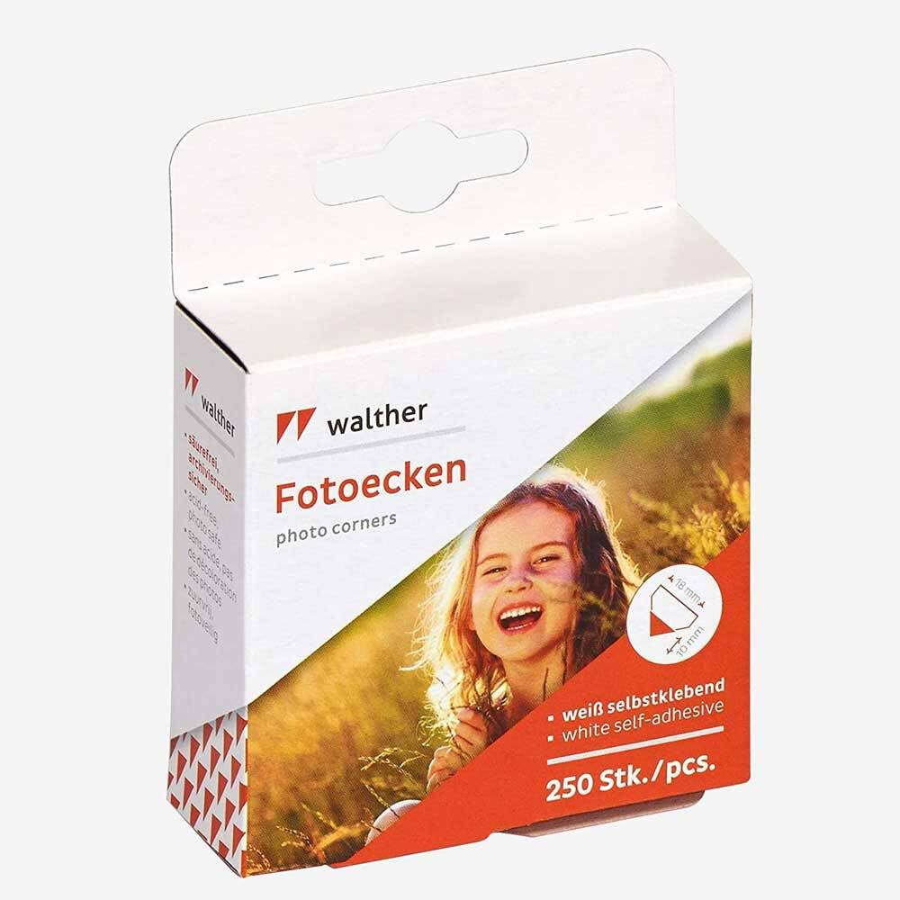 Walther Box of 250 stickers for white photo corners self-adhesive