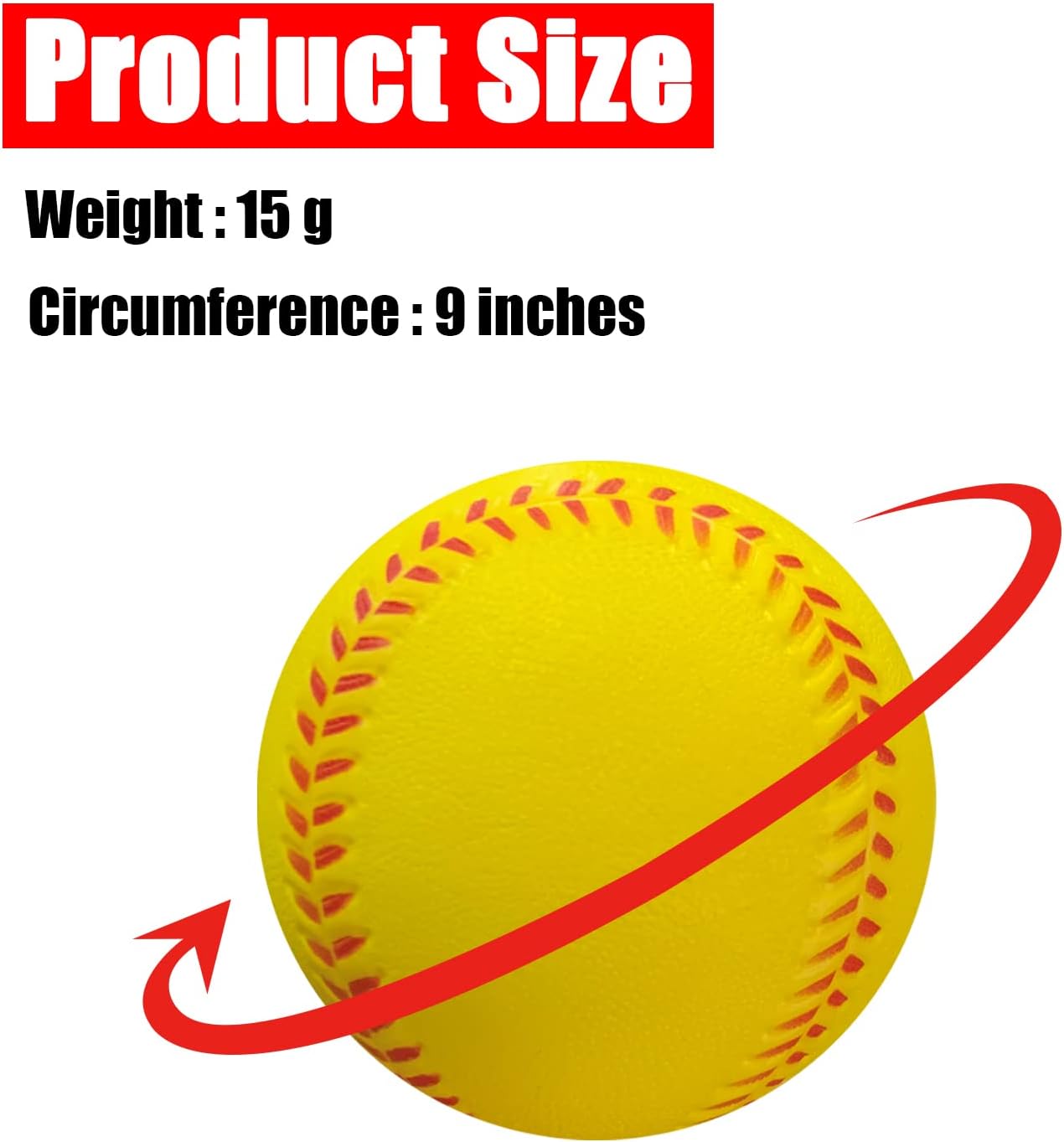 Soft Baseballs, Foam Training Baseball 12 Pack for Kids Regulation Size Foam Baseballs for Soft & Safe Throwing, Catching and Batting Practice