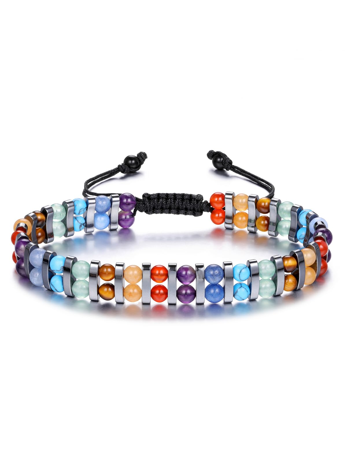 Braccialetto Elastico Da 4 Mm Con Perline Di Pietra Naturale, Unisex
