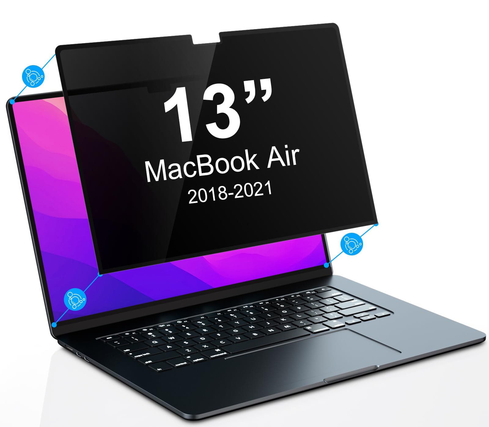 Protege tu privacidad: protector de pantalla para MacBook Air 13 mate y reutilizable 8