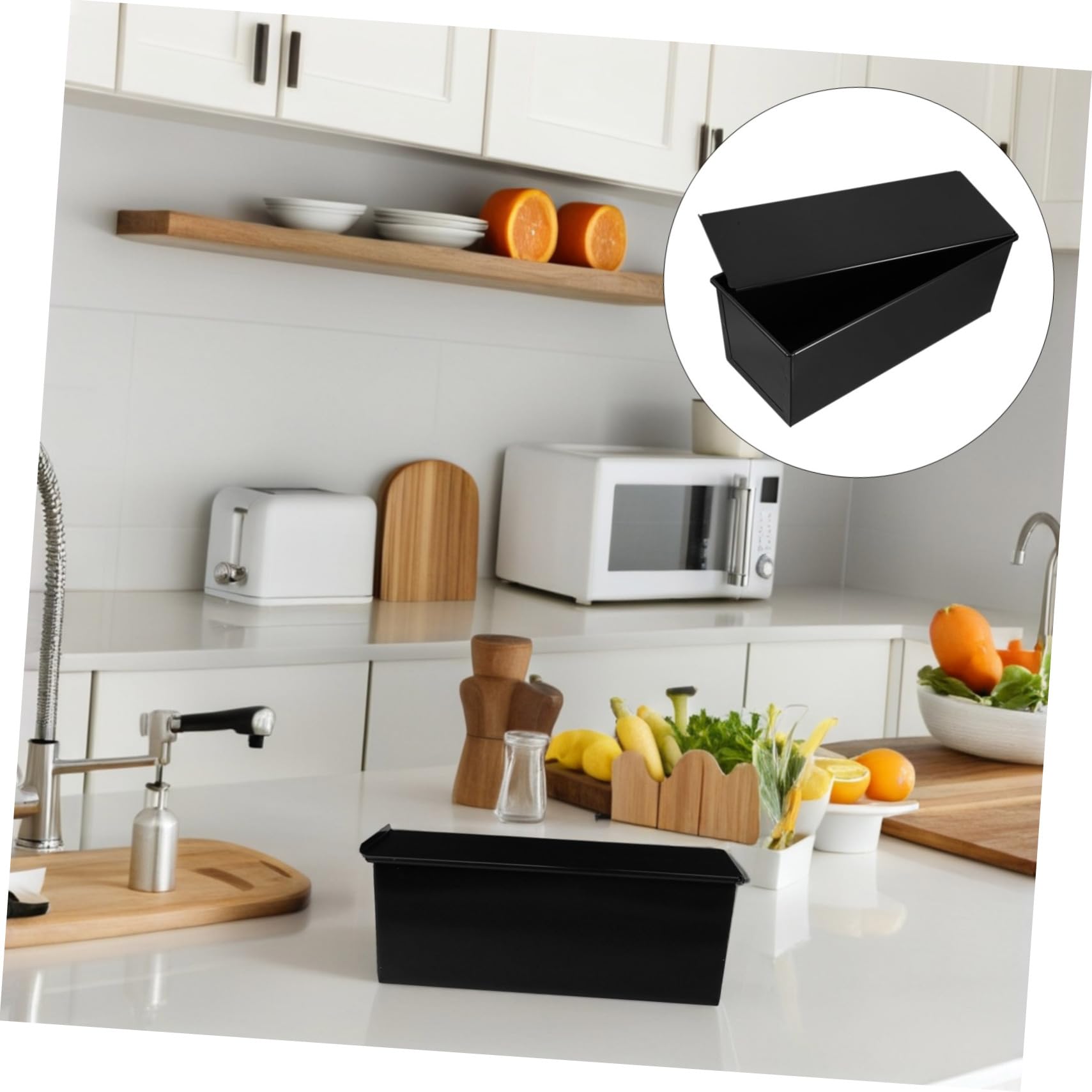 MAGICLULU Moule à Toast Noir avec Couvercle 1000g, Moule à Pain en Métal Résistant Haute Température, Ustensile de Cuisson pour Boulangerie et Maison,