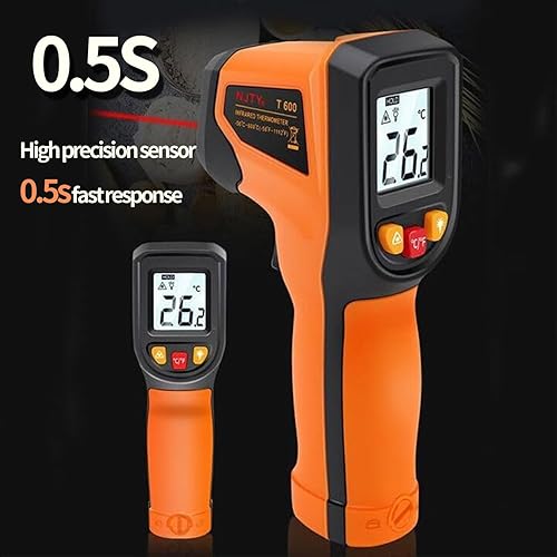 Miniatura 3 de Termómetro de infrarrojos Yiko, termómetro digital láser -58 °F~1112 °F (-50 °C~600 °C). Pistola de temperatura IR (no para humanos). Ideal