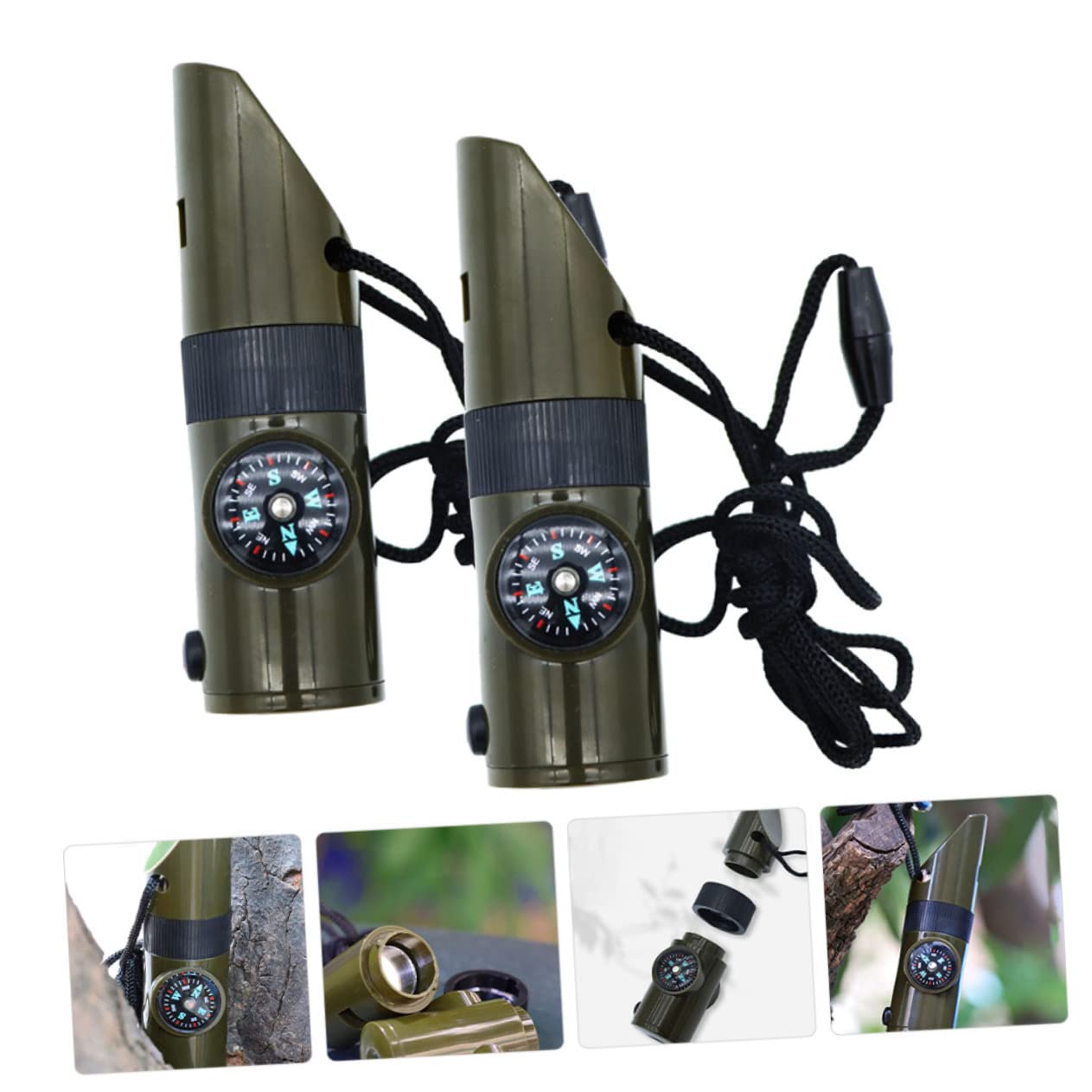 BESPORTBLE Brújula Silbato Brújula para Collar De Supervivencia Cordones Radio Cerillas De Tiro con Arco Silbato De Supervivencia Portátil Silbato De Supervivencia Al Aire Libre Silbatos De