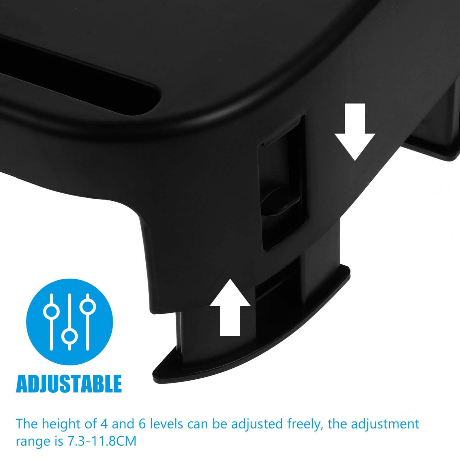 Supporto per Monitor Regolabile in Altezza Ripiano Portaoggetti in Plastica Nero per Organizzare Scrivania e Aumentare Spazio Desktop