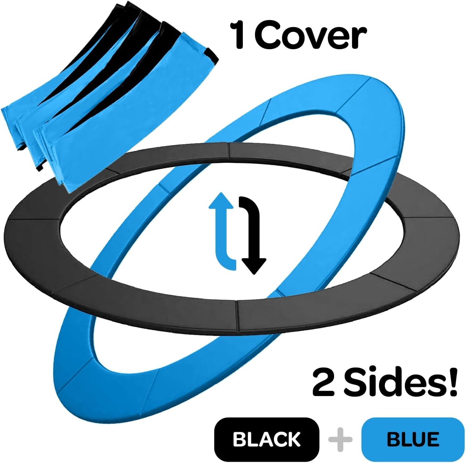 JoyBerri Spring Gaurds Trampoline Spring Cover - ASTM Certified Safe, Double Sided and Waterproof Trampoline Pad Replacement | for 8ft, 10ft, 12ft, 14ft, 15ft, 16ft Sizes