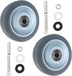 2-Pack Heavy Duty PU Caster Wheels with Bearings – Replacement Plate Mount Wheels for Hand Trucks, Platform Carts, Shelves & Industrial Utility Dollies (grey, 5inch)
