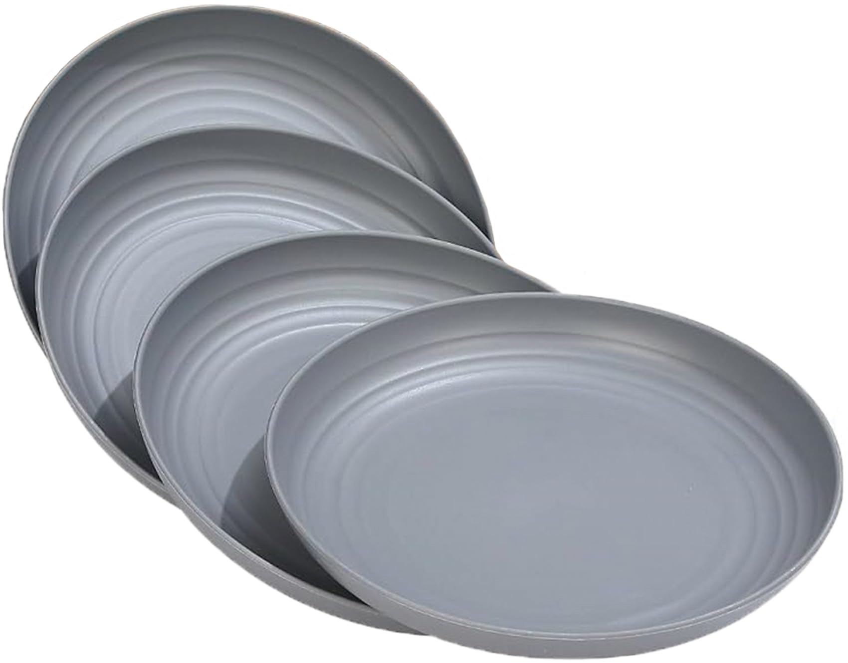 Plastic Plates Reusable Set of 4, 8 Inches Unbreakable Dinner Plates