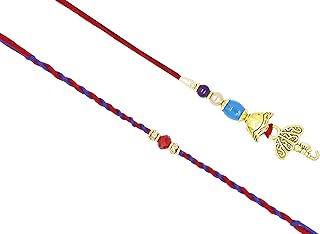 Lumba Rakhi for Brother and Bhabhi Lumba Rakhi for Bhabhi Raksha Bandhan Rakhi Bhaiya Bhabhi Rakhi Lumba set Rakhi for Brother sister (Design4) (Multi)