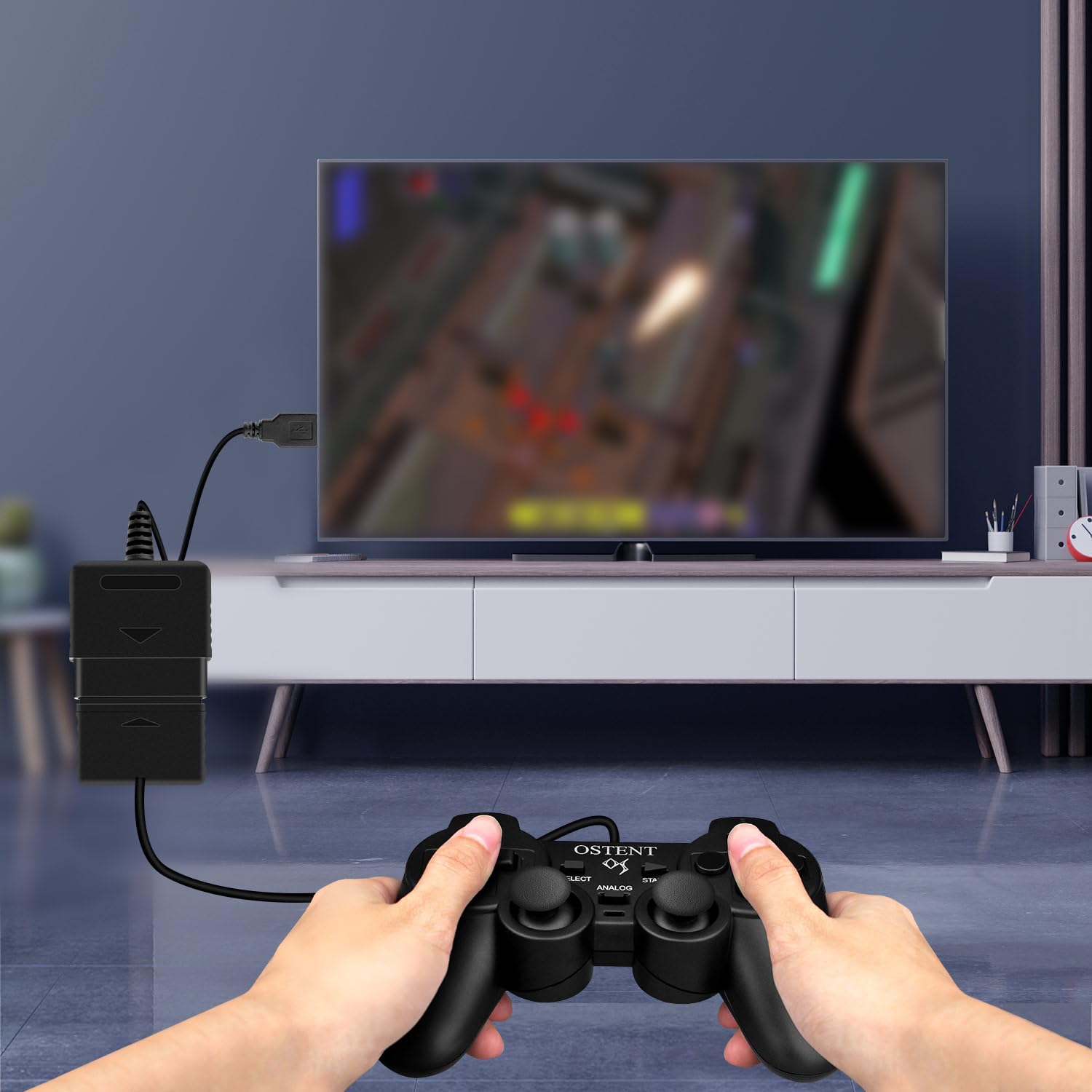 OSTENT USB Adaptör Kablosu Sony Playstation 1/2 PS One PSX Kablolu