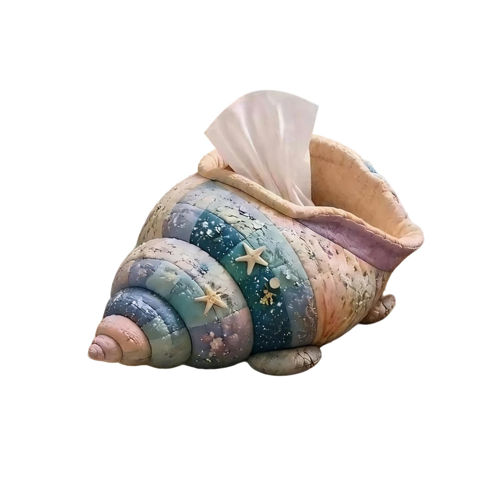 Sea Theme Tissue Box Cover Sewing Set, Patchwork Fabric Project for Tabletop Decor, Shelf Display, and Everyday Use Case Desk Shelf Room Accent