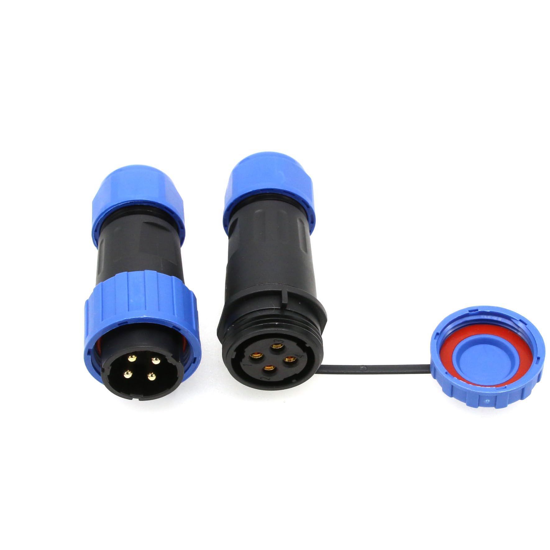 HangTonTY20 4 Pin 25A Electrical Waterproof Connector, Male Female Cable Plug Socket, Screw Terminal Wiring, Quick-Disconnect for Power Outdoor Device