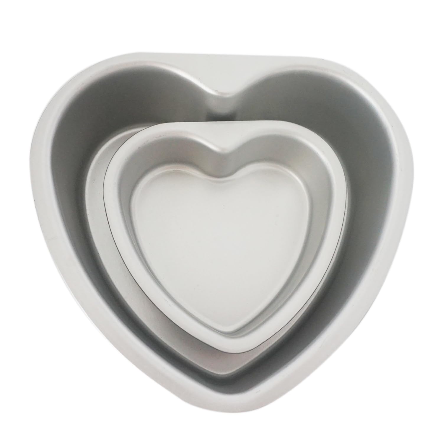 Lot de 2 moules à gâteau en forme de cœur de 10,2 et 15,2 cm, petit moule à gâteau en forme de cœur étanche, moules à gâteau de mariage, moule à gâteau préféré pour la Saint-Valentin –