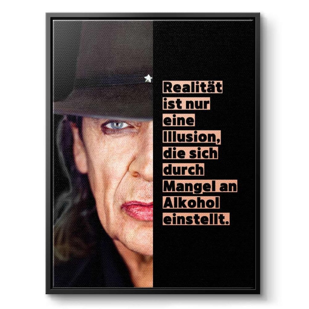 CANVEO Udo Lindenberg Bild Poster Leinwand, Geschenk Musik Kunstdruck, Rockmusik Deutschrock Rocklegende Wandbild, Spruch Zitat Musiklegende, Musikliebhaber Fanartikel