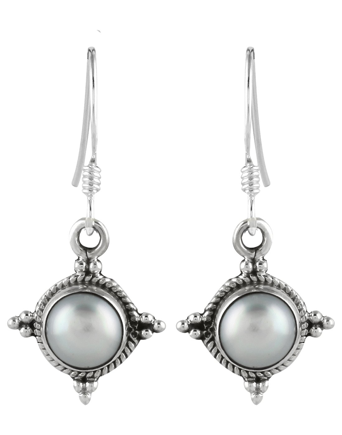 Abhooshan Pure 92.5 Sterling Silver Hand made Dangler Hanging Earrings Precious Stone for Girls and Women.Best Stylish Birthday Anniversary Gift for Sister Bhabhi Wife Mother Friend (Pearl) (B01ICZG0ZS) Amazon Price History, Amazon Price Tracker