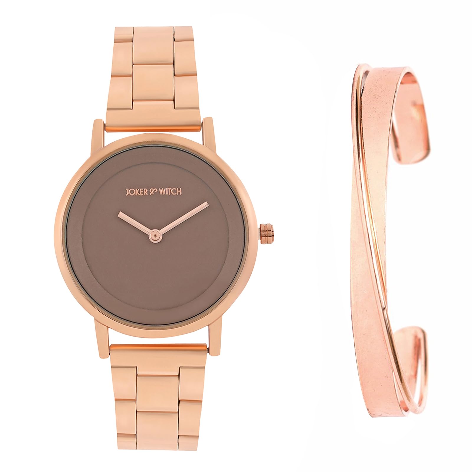 Joker & Witch Stainless Steel Women Joker&Witch Estella Rose Gold Analogue Watch Bracelet Stack, Grey Dial, Rose Gold Band (B0CCVSS73R) Amazon Price History, Amazon Price Tracker