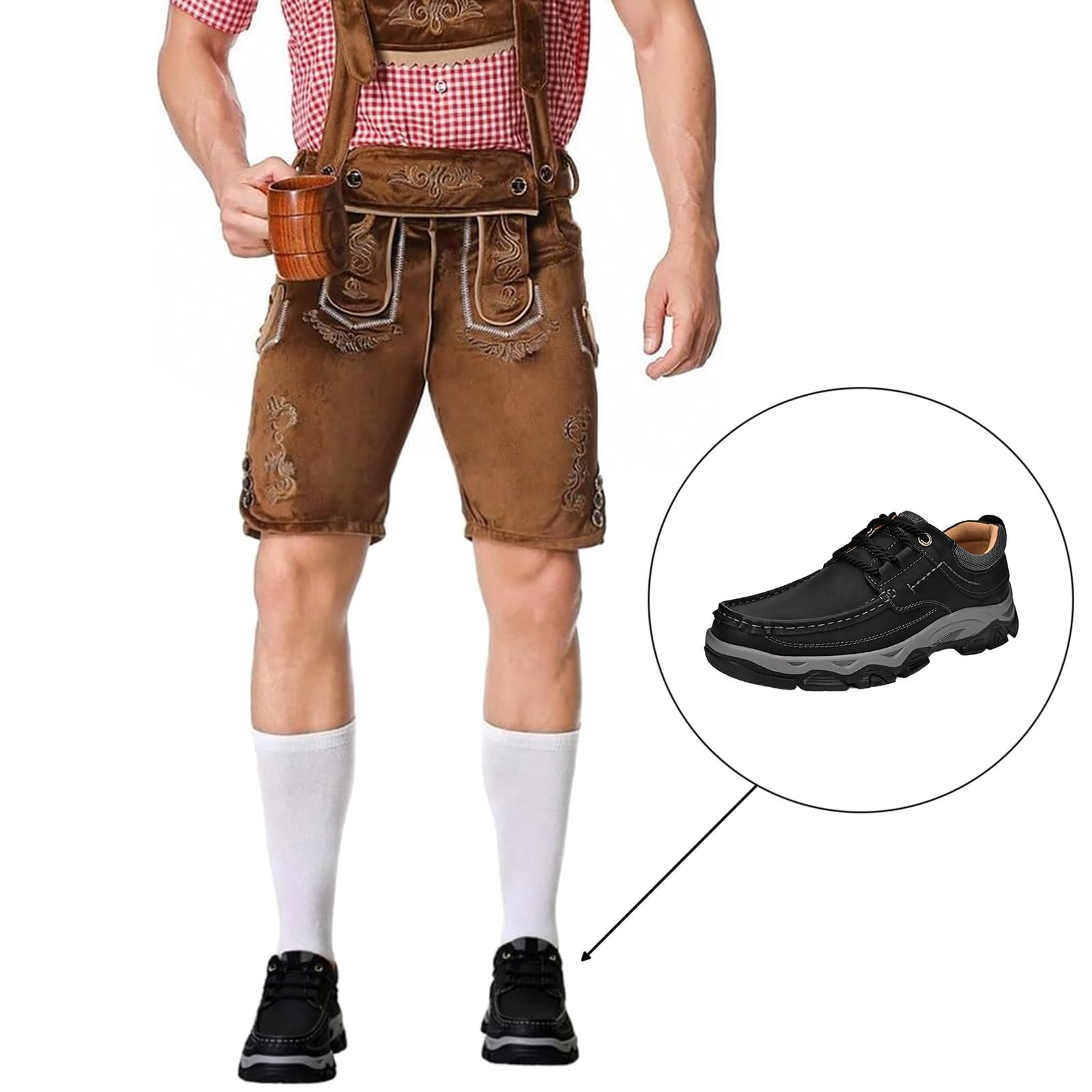 Generisch Trachten Sneaker Herren Sommer Vintage Lederschuhe Business Trachtenschuhe Breit Leder Schuhe Mokassins Elegant Sommerschuhe Modern Halbschuhe Hochzeit Herrenschuhe