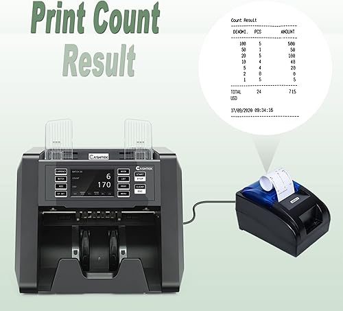 Miniatura 2 de Cashtek Impresora térmica POS de 2283in interfaz USB RS-232 impresora opcional de recibos compatible con contador de valor de dinero N30N70S-75