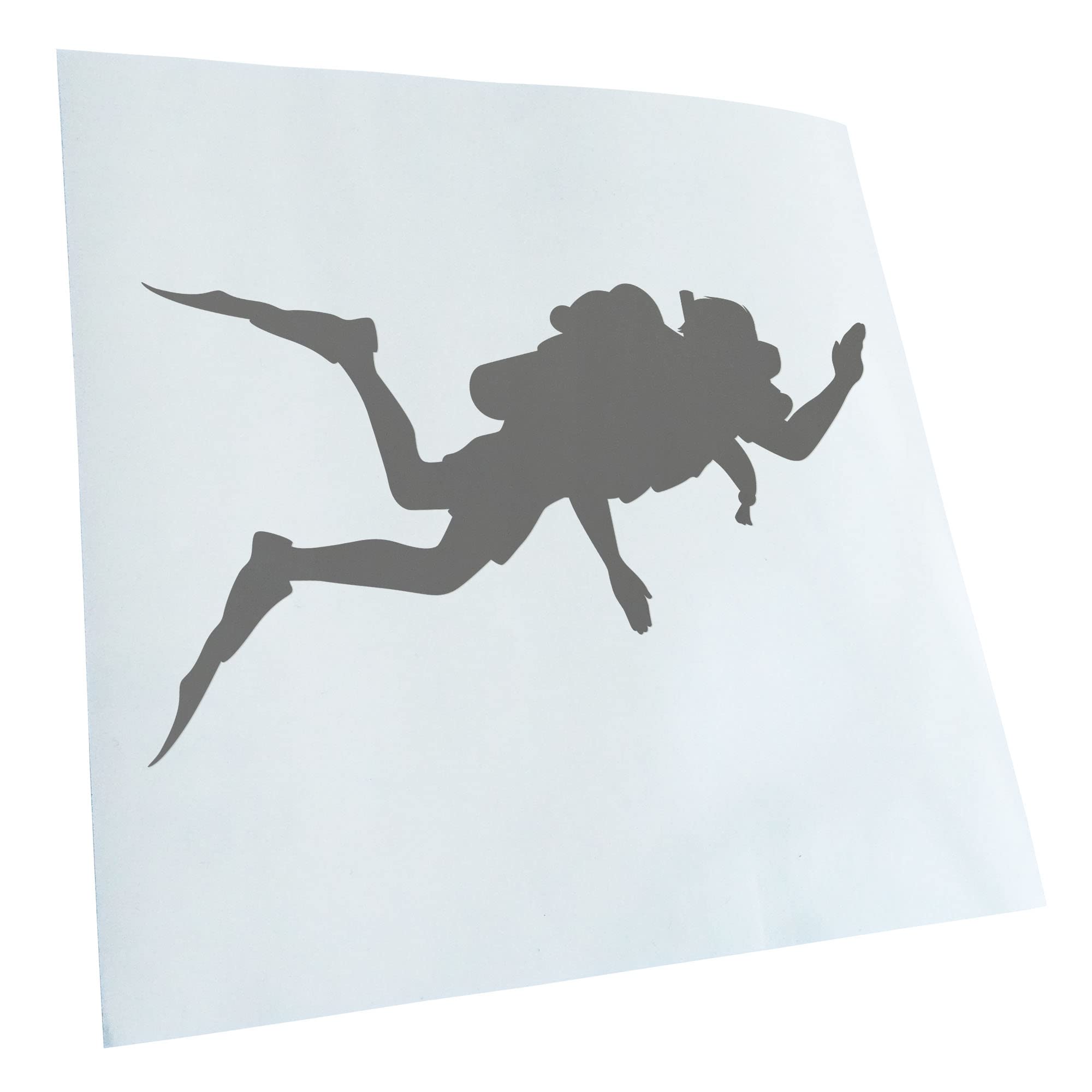 Kiwistar - Car Sticker - Grey - 30 x 18 cm Diver Silhouette - Rear Window Car Sticker Weatherproof for Car Truck Moped Truck - Sticker Exterior Self-Adhesive Tuning Accessories for Window Vehicle