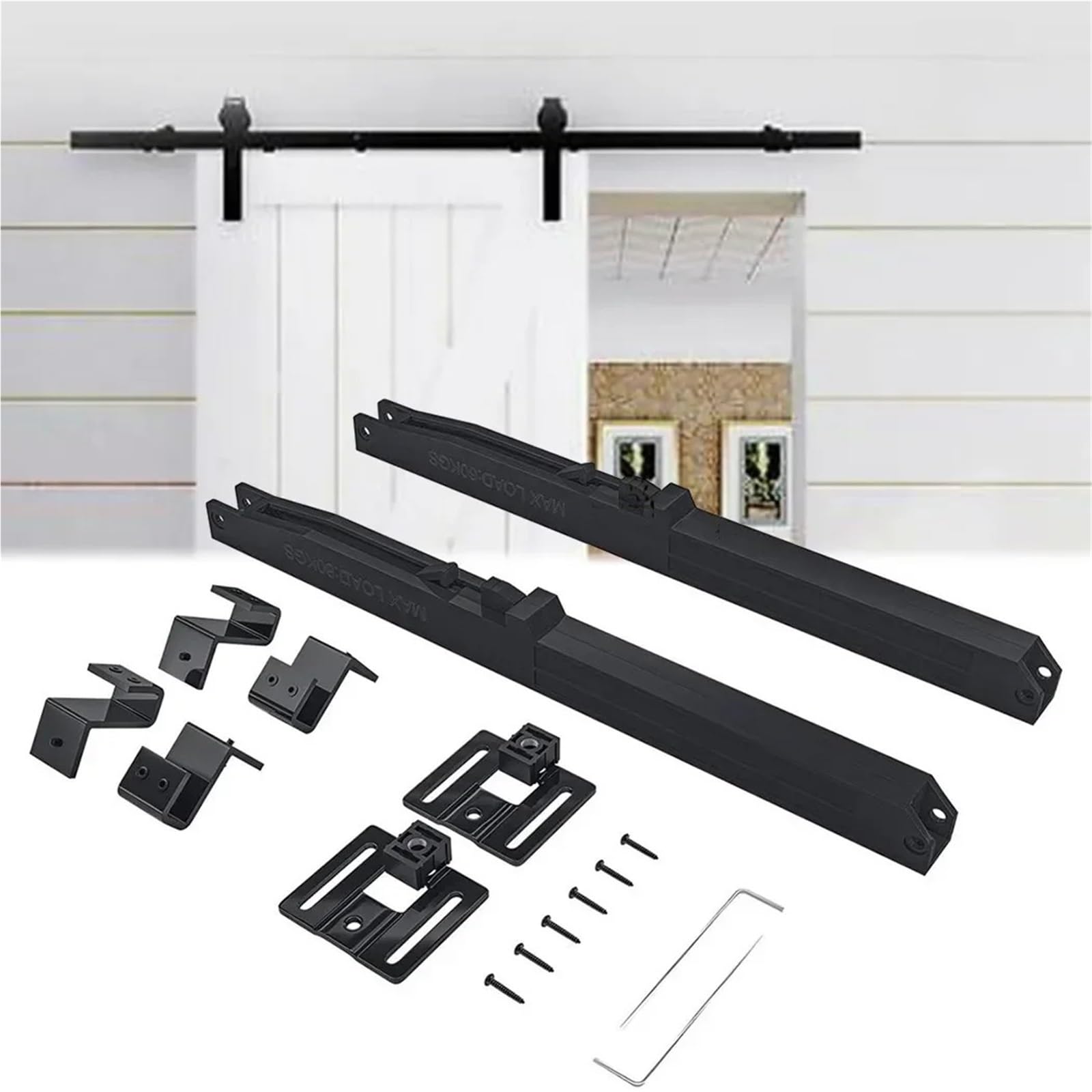 Kit rails pour porte grange coulissante pour optimiser l'espace d'une chambre avec douceur