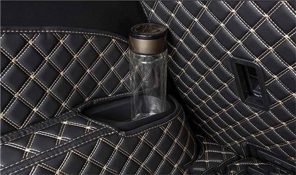 Per Q7 7 Seater 2022 Custom PU | Veicolo Bagagliaio Tappetini Carico Liner Accesorios(Black red)