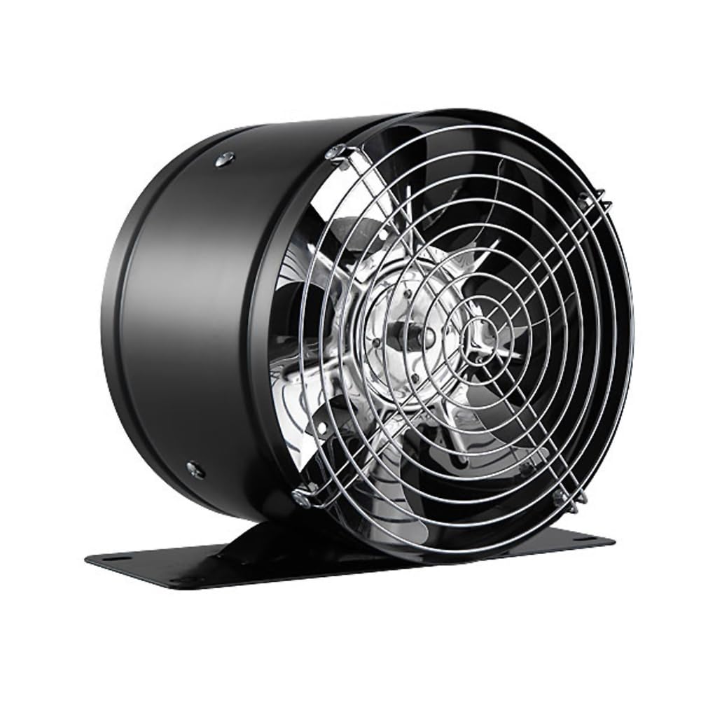 ZYTSHOP Exhaust Fan, Low Noise Inline Duct Booster Exhaust Fan with Base, 10 Inch Exhaust Fan Extractor Ventilator for Home Kitchen Bathroom Warehouse Restaurant Garage Ventilation (10inch with Base)