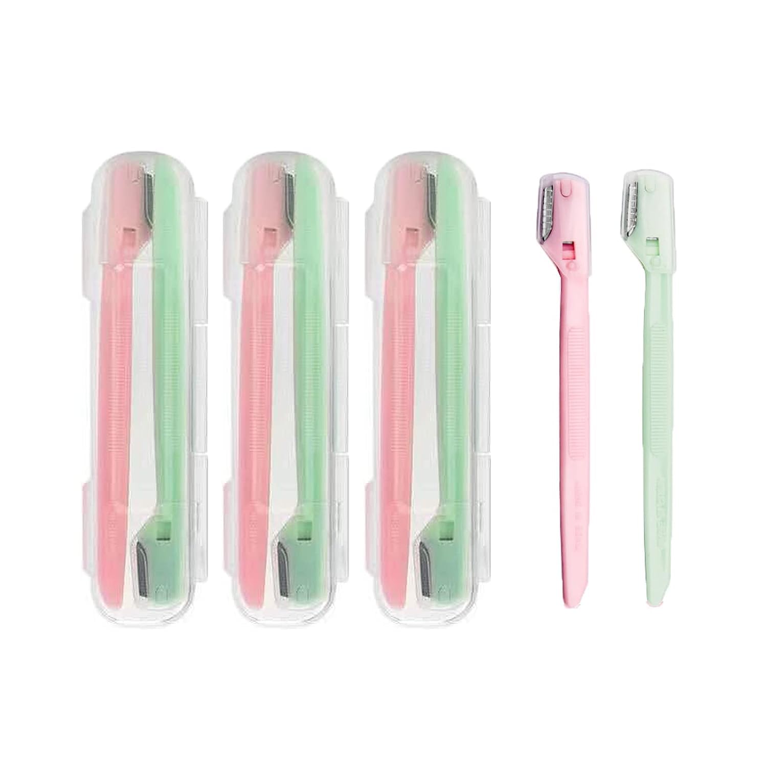 Eyebrow Razors, 6 Pcs Mini Eyebrow Trimmer Multi-Purpose Exfoliating and Peeling Tool Facial Razor for Women Safe and Sharp Stainless Steel Blades Designed for Women and Men