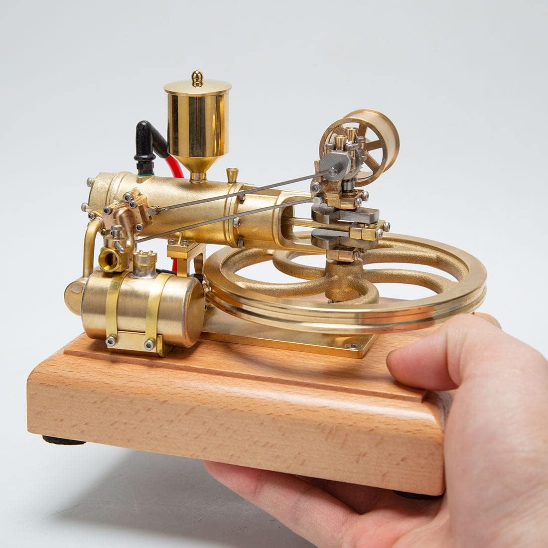 R18 Mini Metal Engine Model That Runs, 1.9CC Horizontal Single Cylinder Four-Stroke Internal Combustion Engine Model for Three-Wheelers