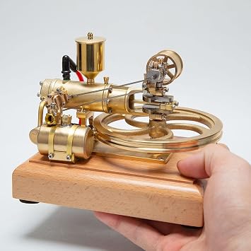 Steam Engine Model Kits That Works, 1.9cc Horizontal Single-Cylinder 4-Stroke Three-Wheeler Internal Combustion Engine for Desktop Mechanical Demonstration & STEM Education