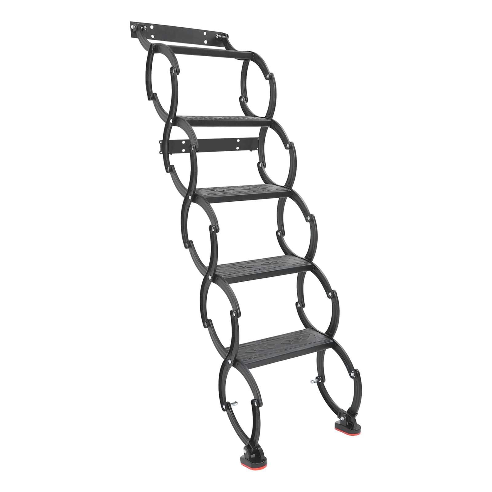 Scala da tetto a 5 gradini, a parete, estraibile, per soffitta, a parete, con gradini antiscivolo, scala per soppalco, scala telescopica, portata 200 kg