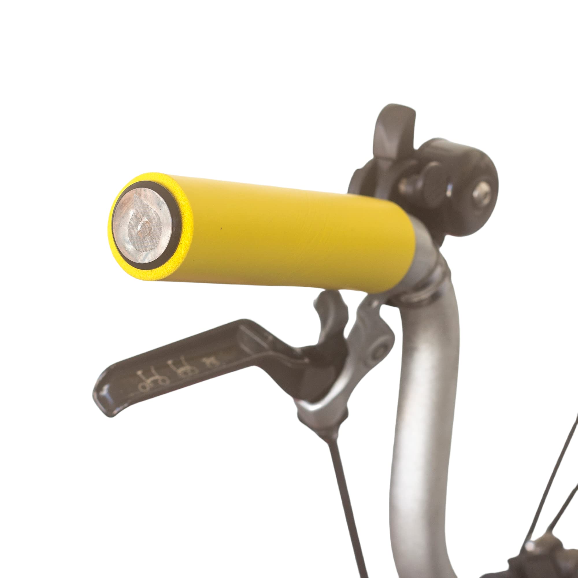 London CraftworkFoam M/H/S Grips + Handlebar Plugs for BROMPTON Yellow
