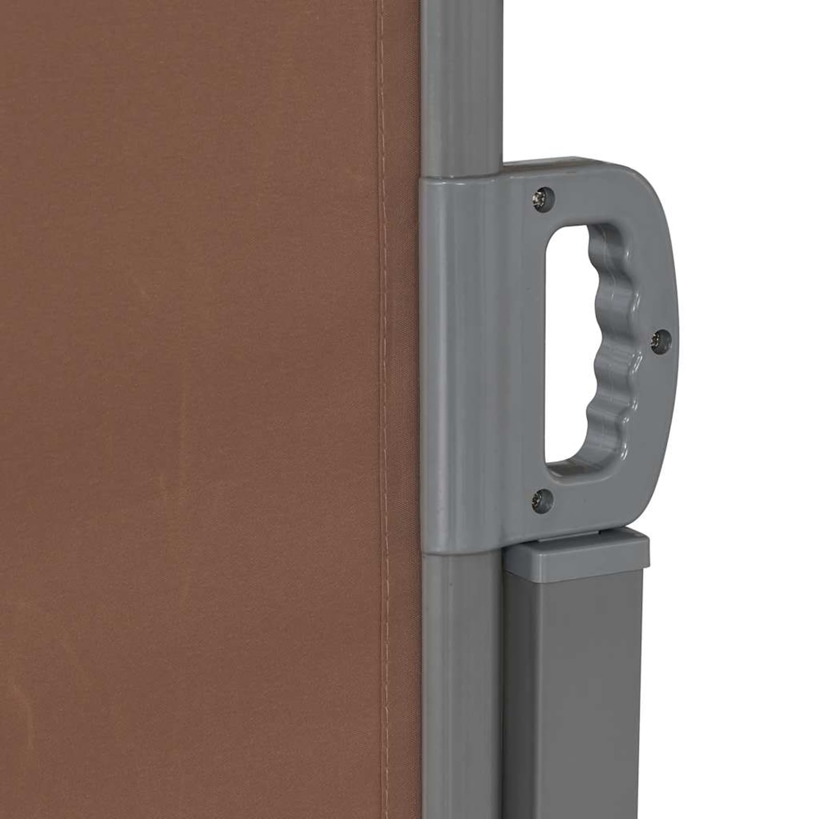 Homgoday Retractable side awning, UV-resistant waterproof privacy screen with steel frame, polyester fabric, 160x600 cm brown, for balcony terrace garden backyard patio divider