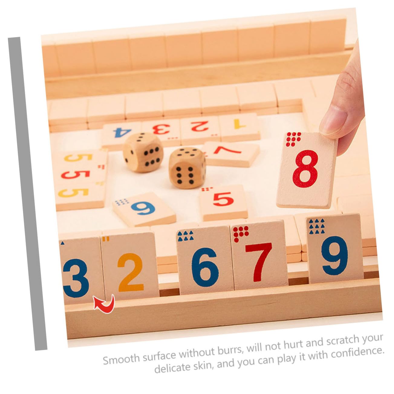 Jeu Bois Ferme Boîte avec Dés Numérotés Jeu de Société Portable pour Joueurs Divertissement Rapide et Éducatif pour Familles et Adultes