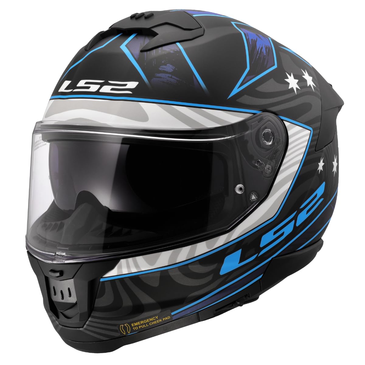 LS2, Casco Moto Integral STREAM II GALDAM Matt Black Blue, L