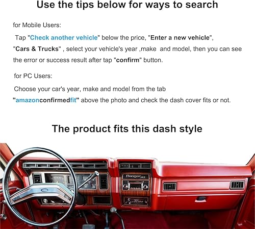 Miniatura 8 de Yiz Cubierta de salpicadero para Ford F150 F250 F350 Bronco 1992 1993 1994 1995 1996 1997 (92-97 beige) J20