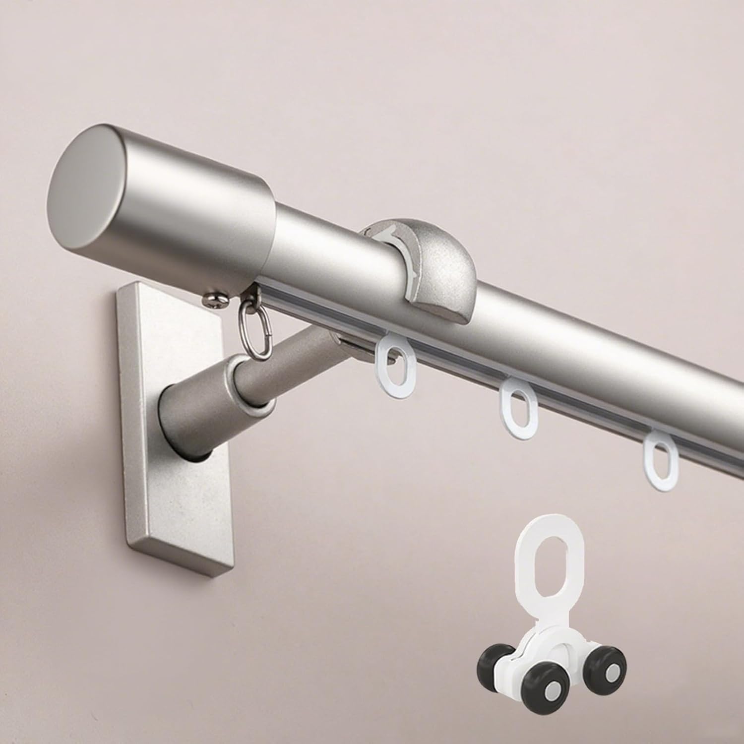 Bendable Curtain Track for Ceiling or Wall, No Noise Sliding System, Lightweight Aluminum Rail for Curved or Straight Installations in Bedroom, Office, Studio, or Shower Use(Gray,1.2m(3.9ft))