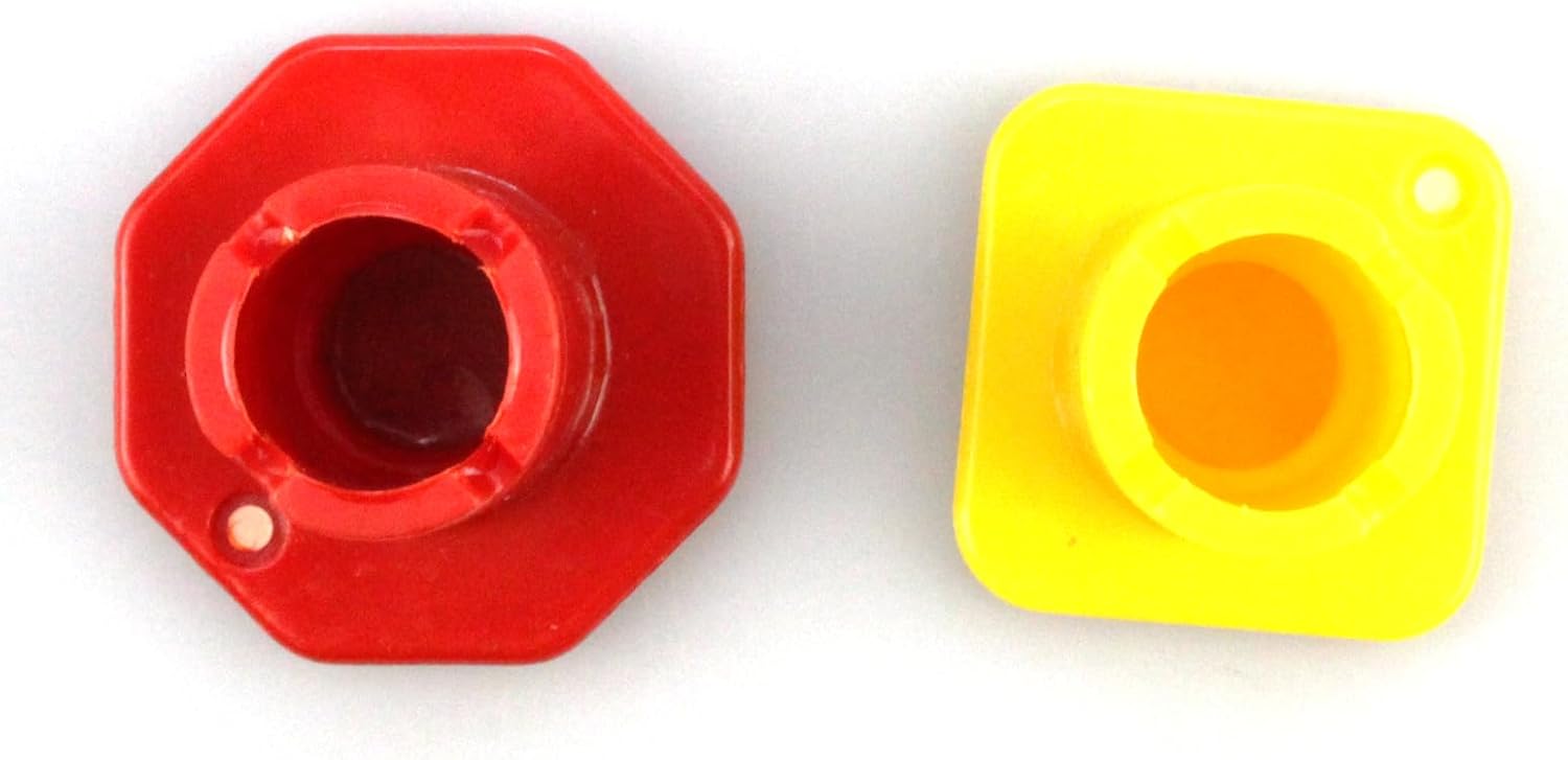 Parking and Air Brake Knobs 298818 298817 Fit for Peterbilt Kenworth Volvo Western Star Truck Yellow Parking Brake Knob and Red Trailer Air Supply Knob Replace Bendix