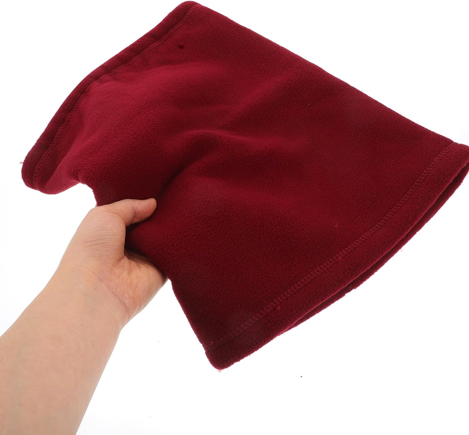 Alipis Thermal Fleece Face Mask Windproof Plush Winter Scarf for Men Women Outdoor Hiking Ski Cold Weather Gear Burgundy