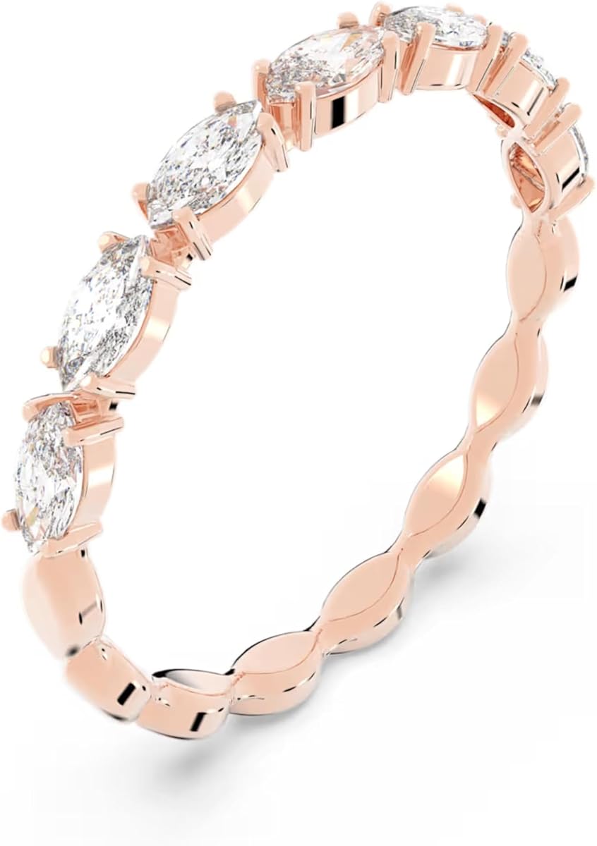 Anillo Matrix Marquise, cristal transparente, acabado en tono oro rosa