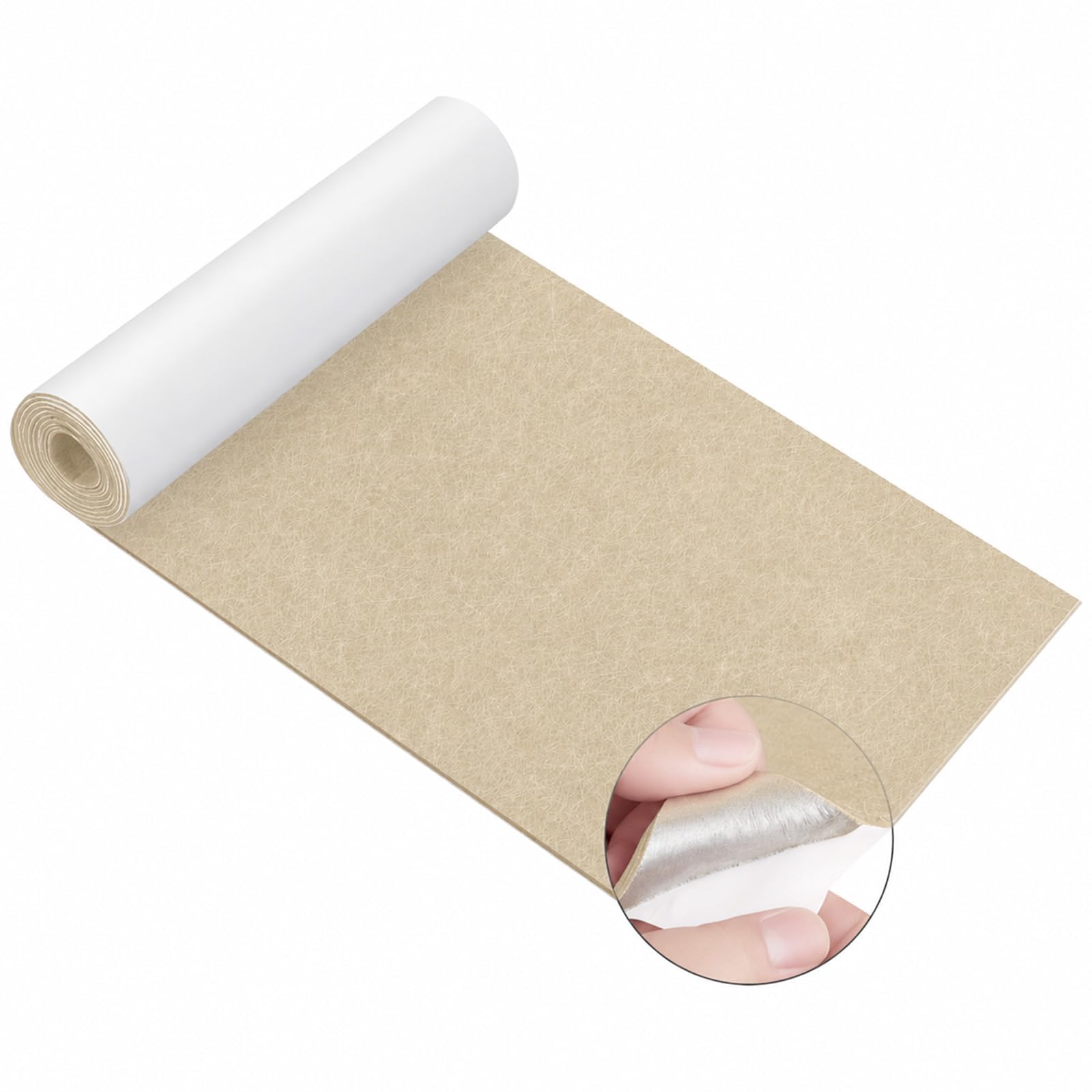 13x66.9 Inch Sticky Back Felt 3 mm Thick Beige Self Adhesive Felt Fabric