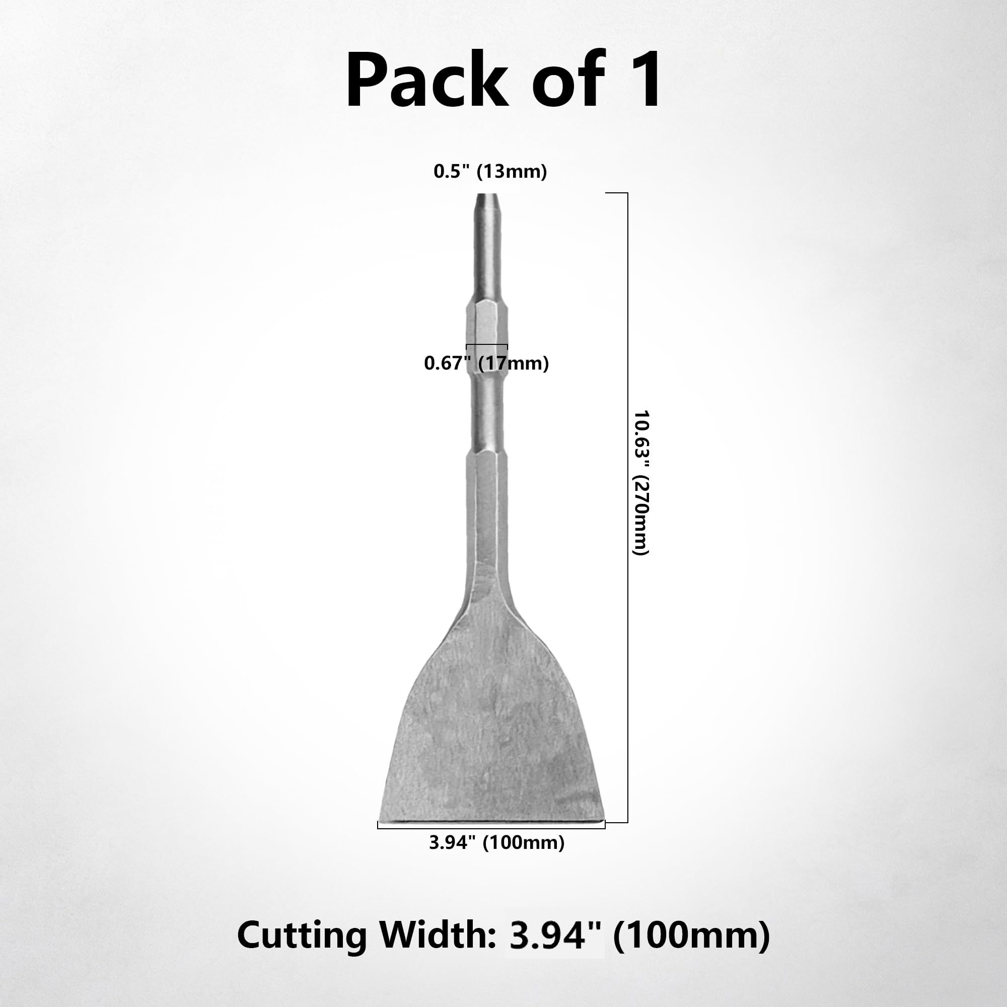 Set di scalpelli per calcestruzzo 10,94 cm, punte da trapano per muratura con gambo esagonale, punte per rimozione piastrelle in acciaio legato per la maggior parte dei martelli rotativi e