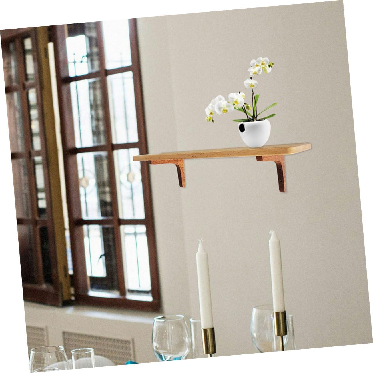 2pcs Heavy Duty Floating Shelf Brackets Sturdy Corner Support for Thick Shelves Wall Mounted Bracket for Home Office Storage Versatile and Easy to Install