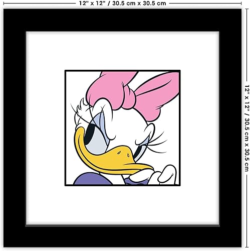 Miniatura 6 de Trends International Gallery Pops Disney Mickey and Friends - Arte de pared de Daisy Duck Expressions Demure, versión enmarcada en negro, 12 x 12