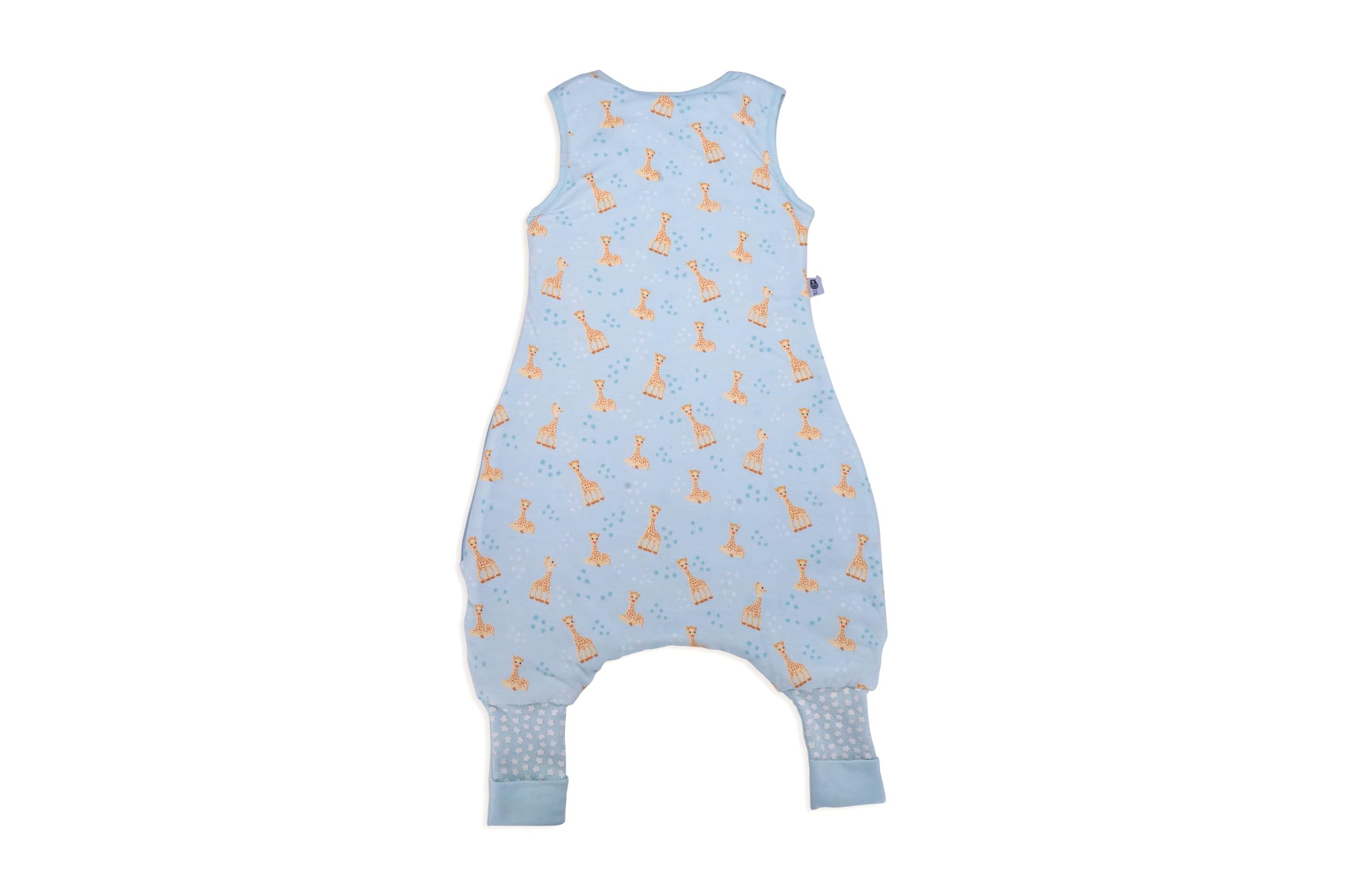 BabyBliss BlissJump Saco de Dormir para Bebé con Piernas 2.5 TOG – Algodón Orgánico – De 6 Meses a 5 años (Sophie la Girafe - Ciel, 18-36 Meses)