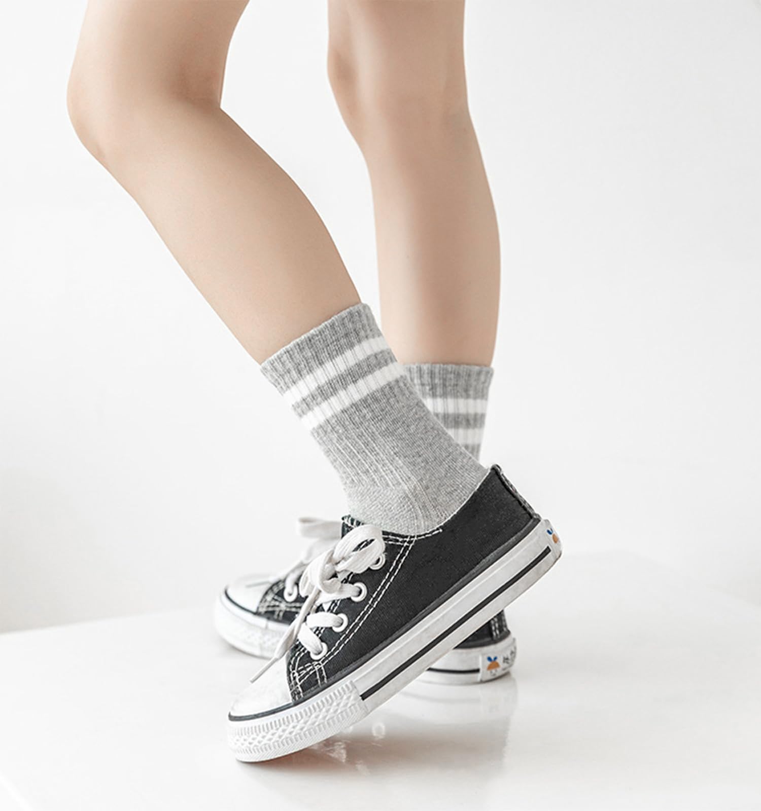 Lot de 9 paires de chaussettes de sport en coton élastique pour enfant garçon et fille