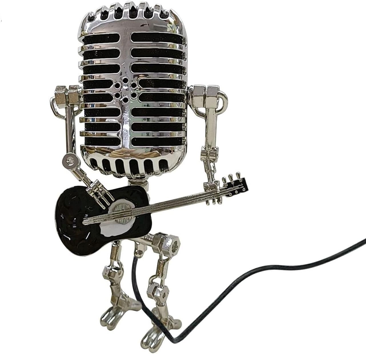 Clisole Vintage Microphone Robot Lamp Night Light, Realistic Playable